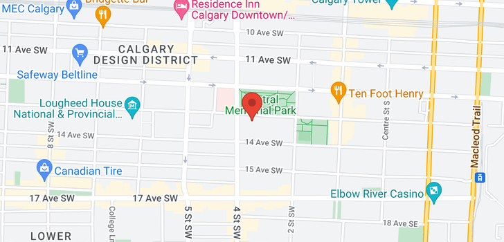 map of 501 339 13 Avenue SW